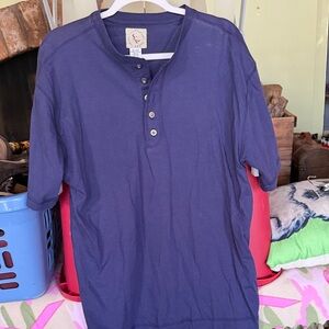 Men's Short Sleeve Henley in Deep Blue